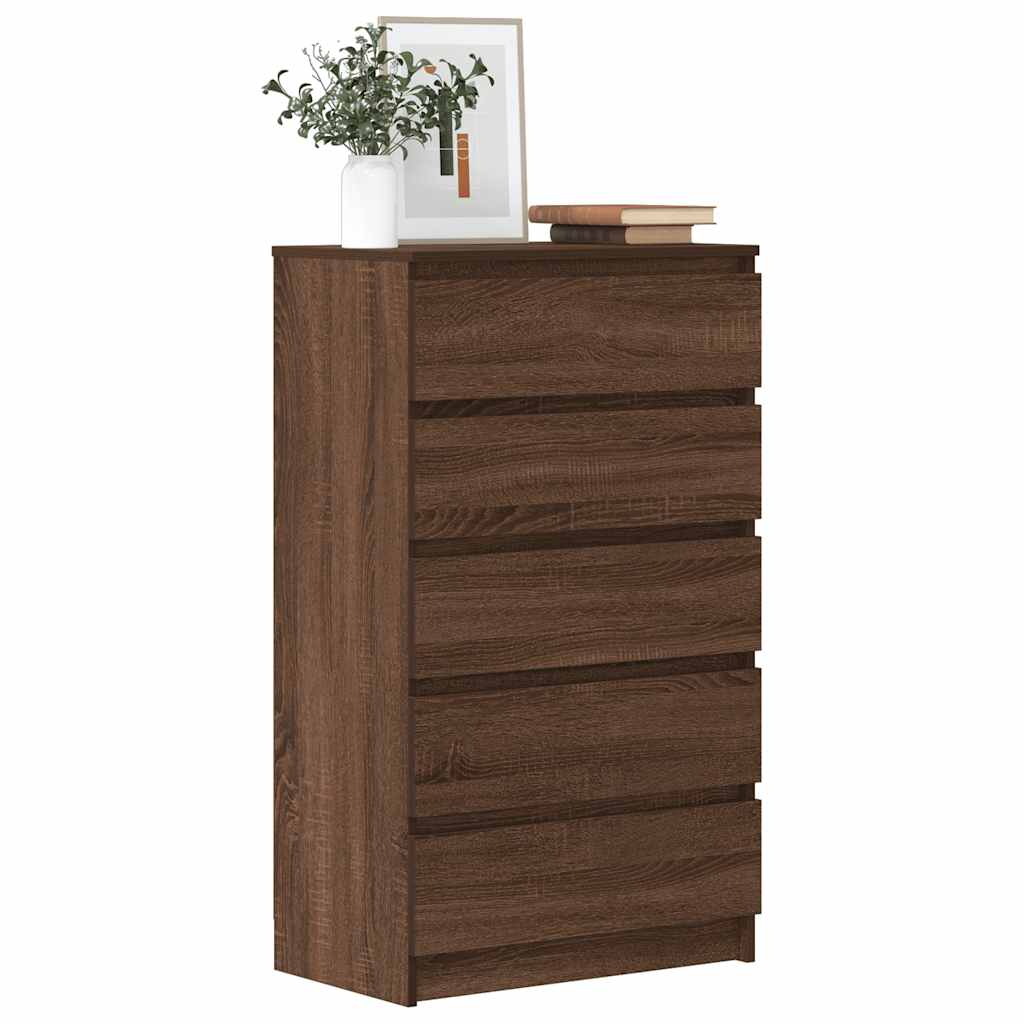 Commode en contreplaqué de chêne marron 60x36x103 cm v9309 Vetonek