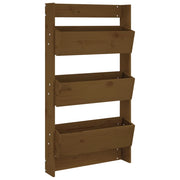 Vetonek Jardinera pared 3 niveles madera pino marrón miel 60x18,5x110cm