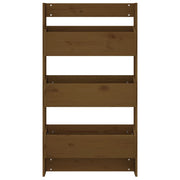 Jardinera pared 3 niveles madera pino marrón miel 60x18,5x110cm v8808 - Vetonek