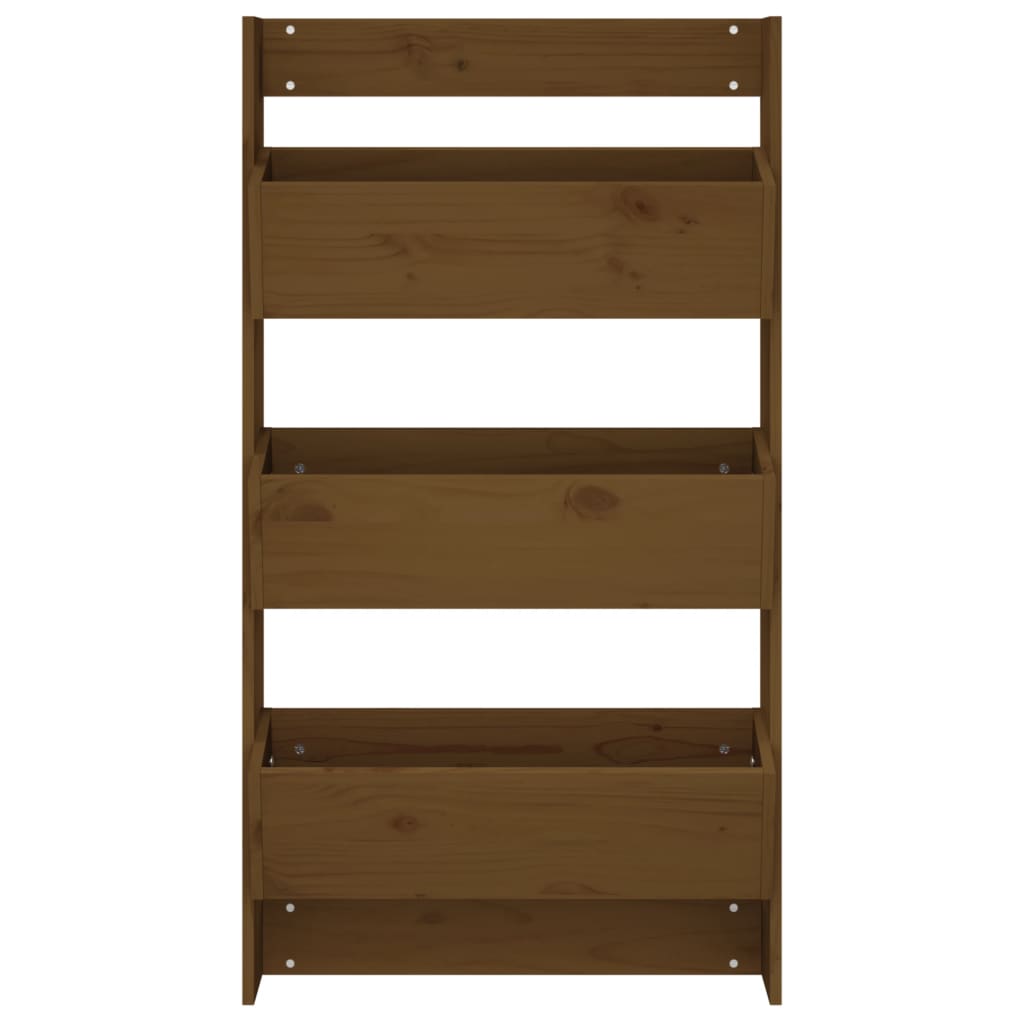 Jardinera pared 3 niveles madera pino marrón miel 60x18,5x110cm v8808 - Vetonek