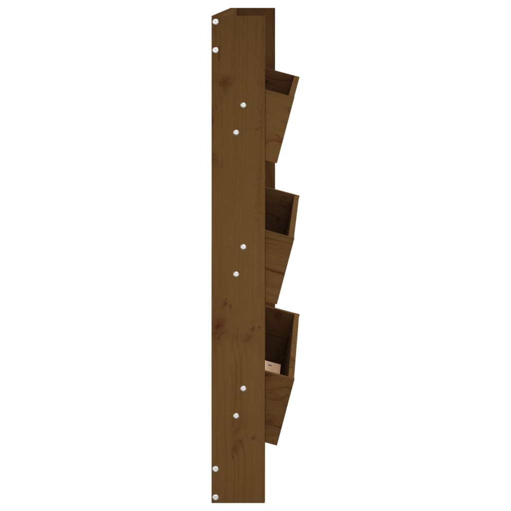 Jardinera pared 3 niveles madera pino marrón miel 60x18,5x110cm v8808 - Vetonek