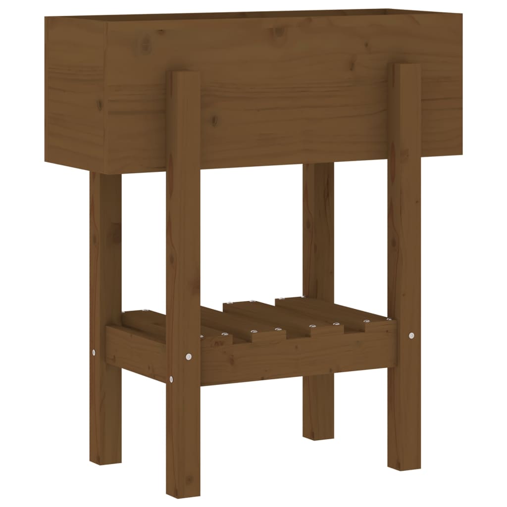 Vetonek Jardinera madera maciza de pino marrón miel 62x30x69 cm