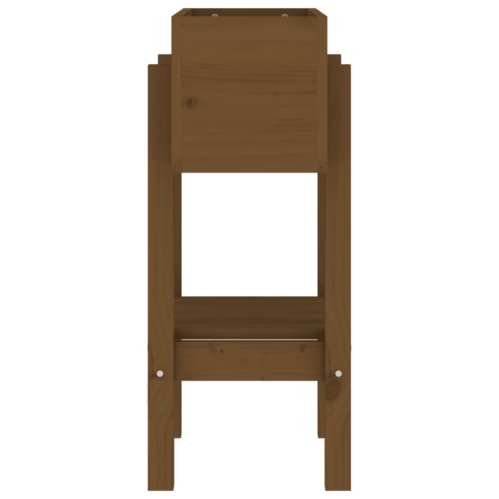 Jardinera madera maciza de pino marrón miel 62x30x69 cm v9829 - Vetonek