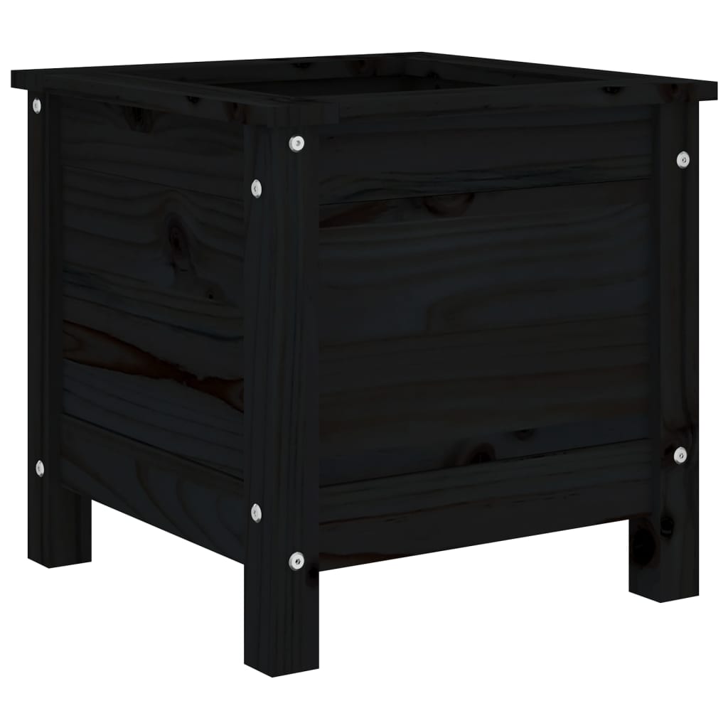 Jardinera madera maciza de pino negro 40x40x39 cm v9959 - Vetonek