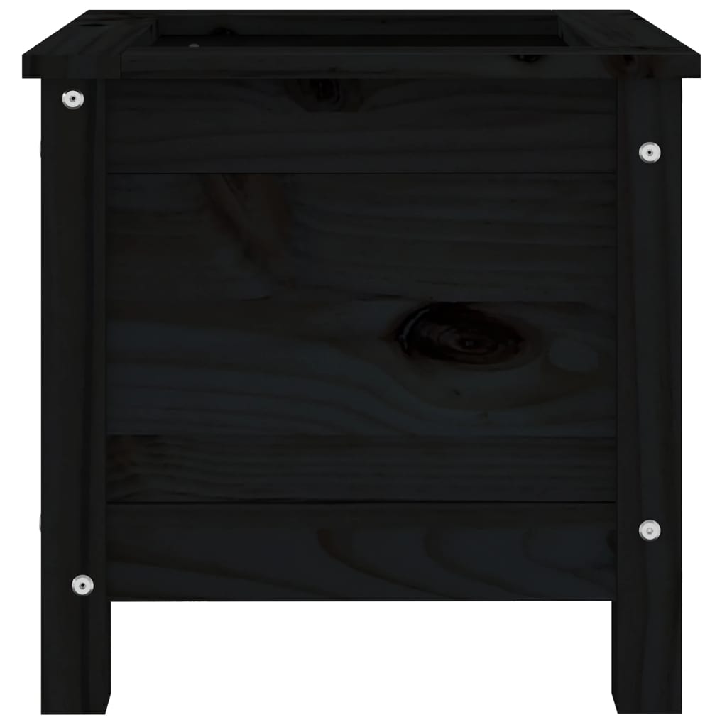 Jardinera madera maciza de pino negro 40x40x39 cm v9959 - Vetonek