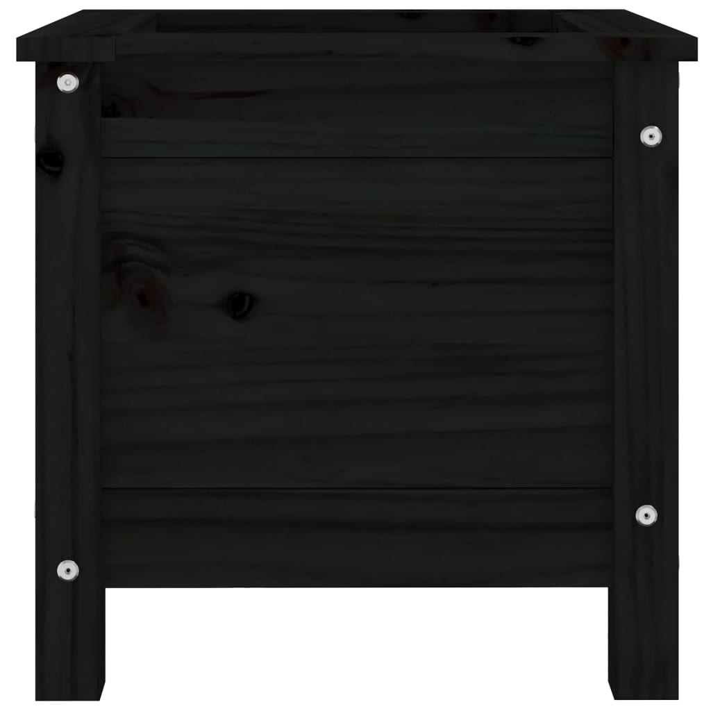 Jardinera madera maciza de pino negro 40x40x39 cm v9959 - Vetonek