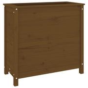 Jardinera madera maciza de pino marrón miel 82,5x40x78 cm v0245 - Vetonek