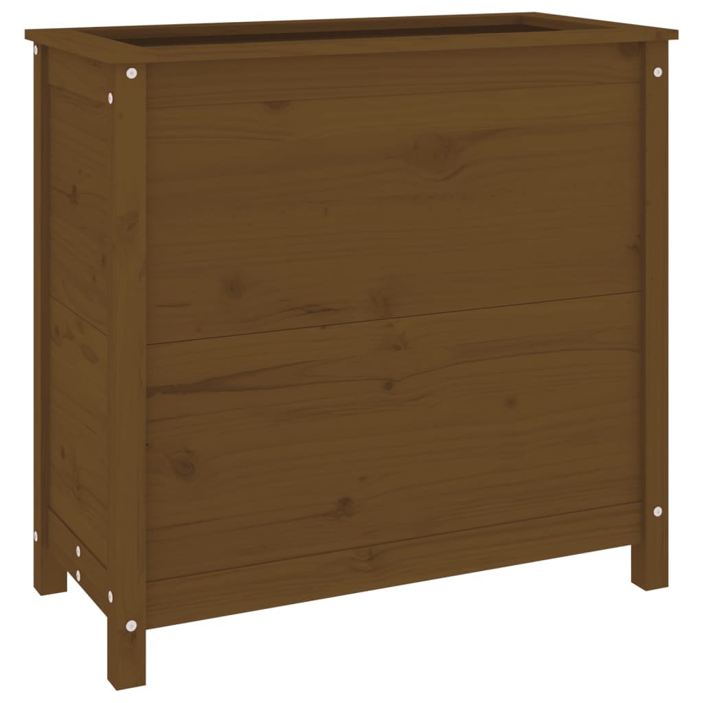 Jardinera madera maciza de pino marrón miel 82,5x40x78 cm v0245 - Vetonek