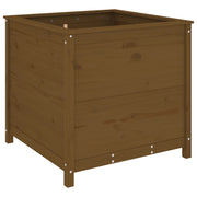 Jardinera madera maciza de pino marrón miel 82,5x82,5x78 cm v0429 - Vetonek