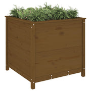 Jardinera madera maciza de pino marrón miel 82,5x82,5x78 cm v0429 - Vetonek