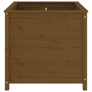 Jardinera madera maciza de pino marrón miel 82,5x82,5x78 cm v0429 - Vetonek