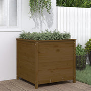 Jardinera madera maciza de pino marrón miel 82,5x82,5x78 cm v0429 Vetonek