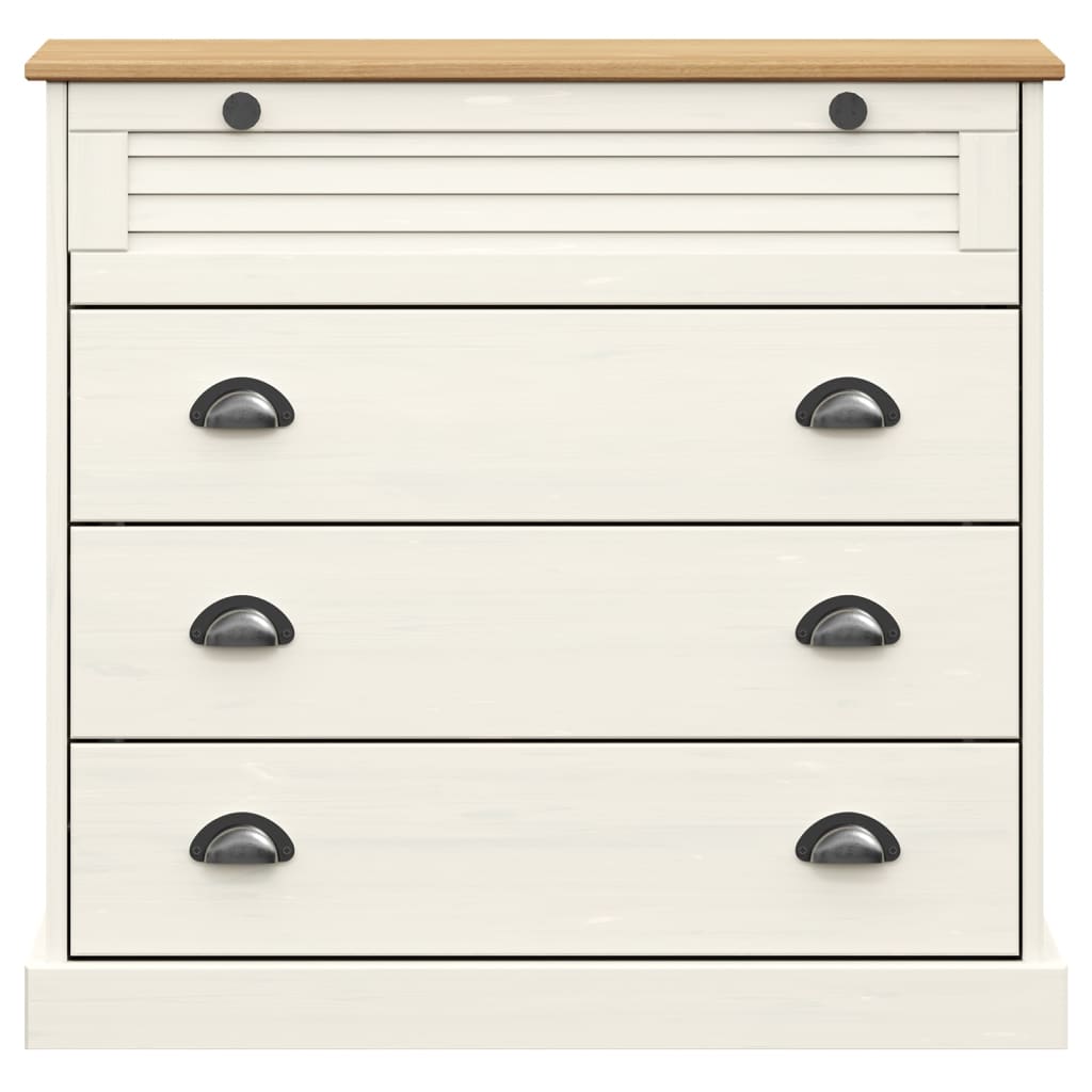 Commode VIGO en bois de pin blanc massif 80x40x76 cm V5759 Vetonek