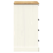 Commode VIGO en bois de pin blanc massif 80x40x76 cm V5759 Vetonek