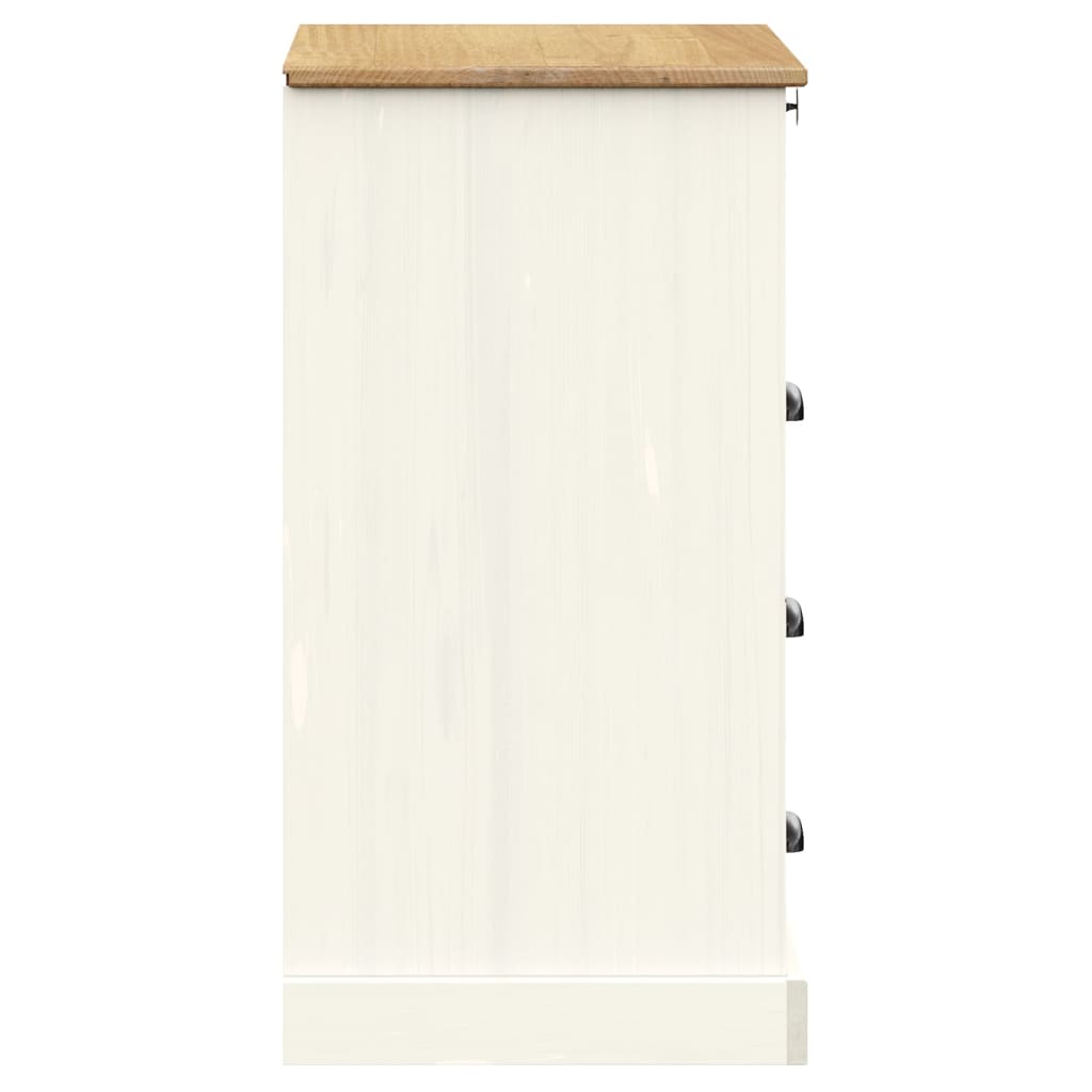 Commode VIGO en bois de pin blanc massif 80x40x76 cm V5759 Vetonek