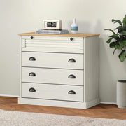 Commode VIGO en bois de pin blanc massif 80x40x76 cm V5759 Vetonek