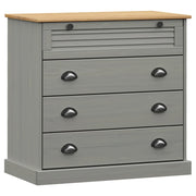 Commode VIGO en bois de pin gris massif 80x40x76 cm V5766 Vetonek