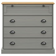Commode VIGO en bois de pin gris massif 80x40x76 cm V5766 Vetonek
