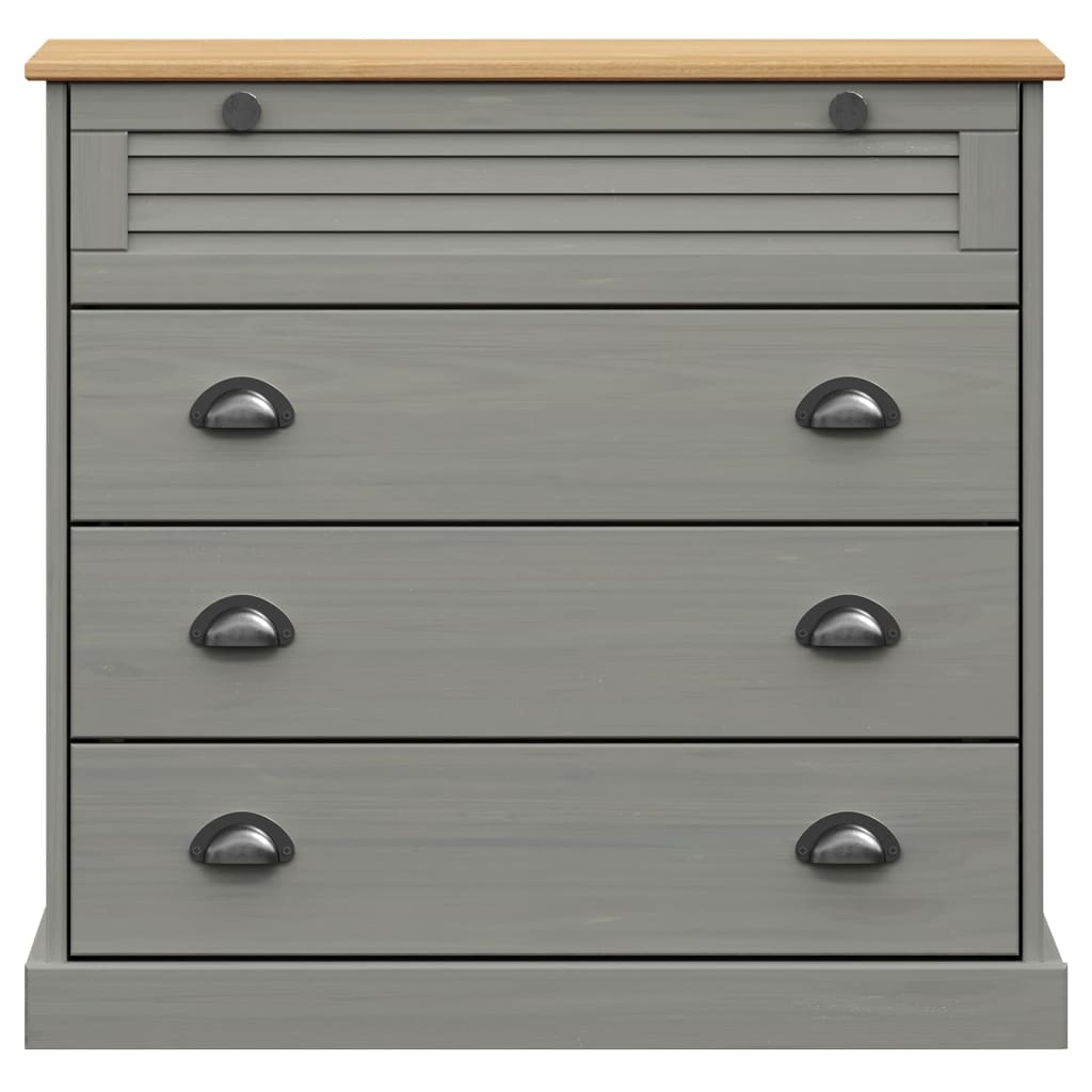 Commode VIGO en bois de pin gris massif 80x40x76 cm V5766 Vetonek