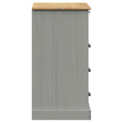 Commode VIGO en bois de pin gris massif 80x40x76 cm V5766 Vetonek
