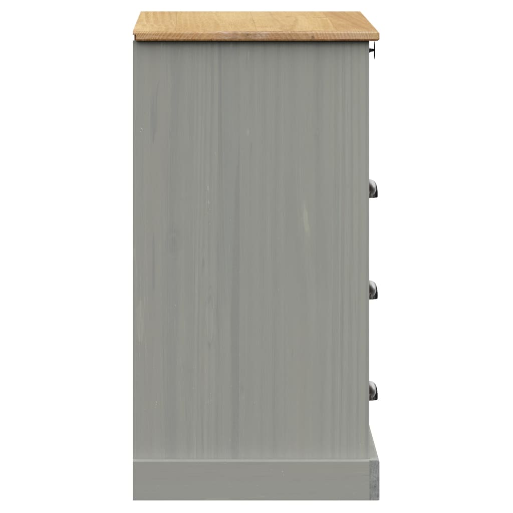 Commode VIGO en bois de pin gris massif 80x40x76 cm V5766 Vetonek