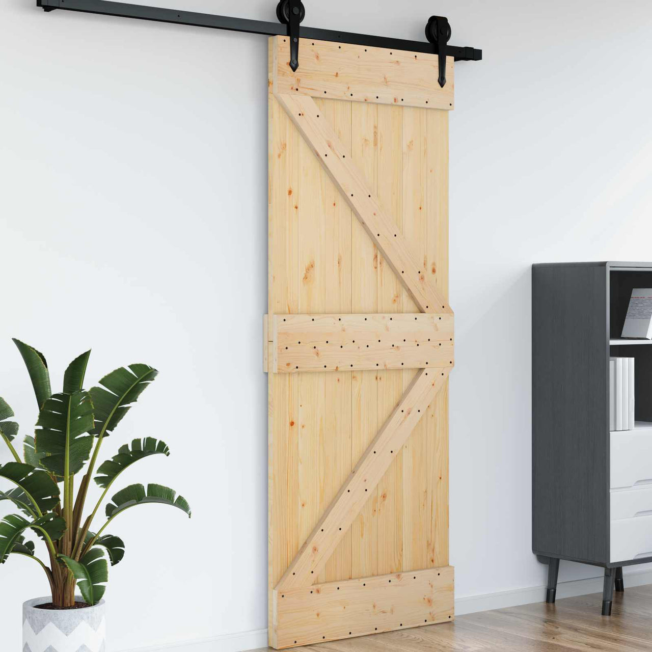 Porte NARVIK Naturelle 95 x 210 cm Bois de Pin Massif 