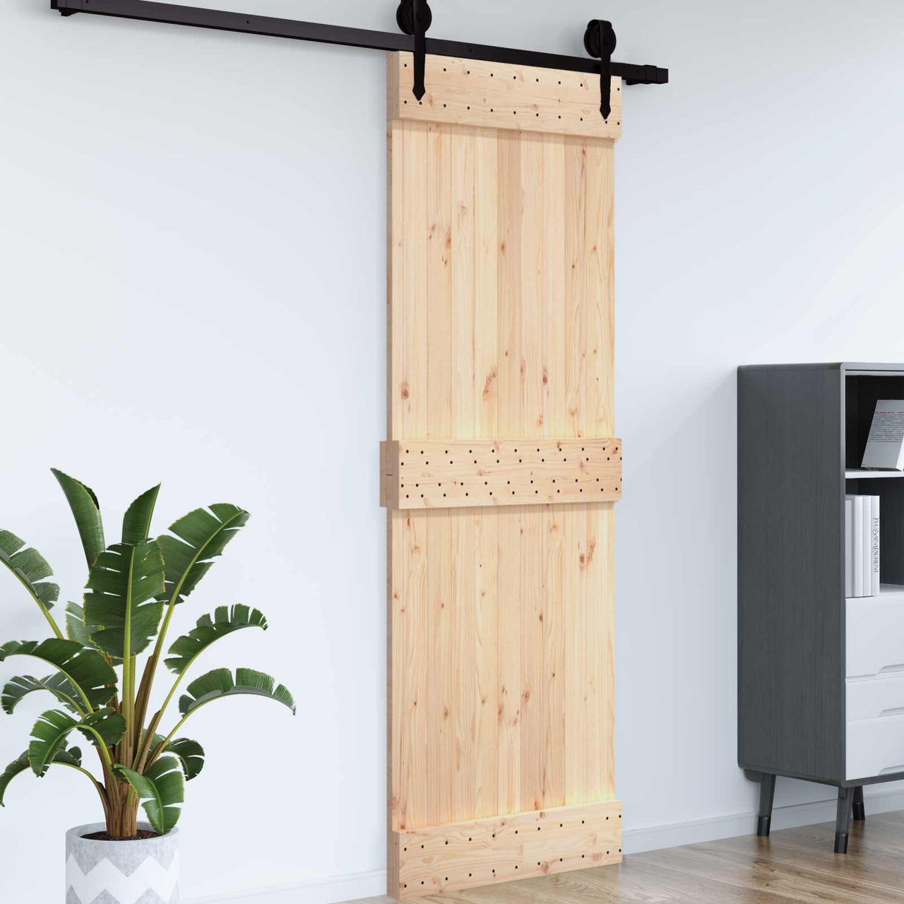 Porte NARVIK Naturelle 85 x 210 cm en bois de pin massif 