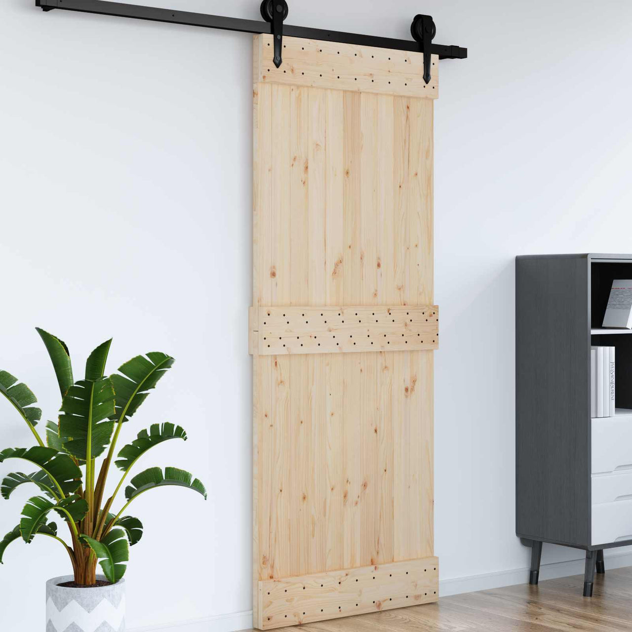 Porte NARVIK Naturel 90 x 210 cm Bois de Pin Massif 