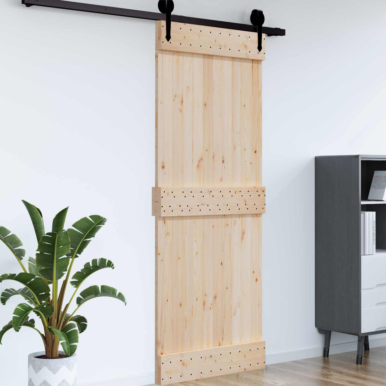 Porte NARVIK Naturel 95 x 210 cm Bois de Pin Massif 