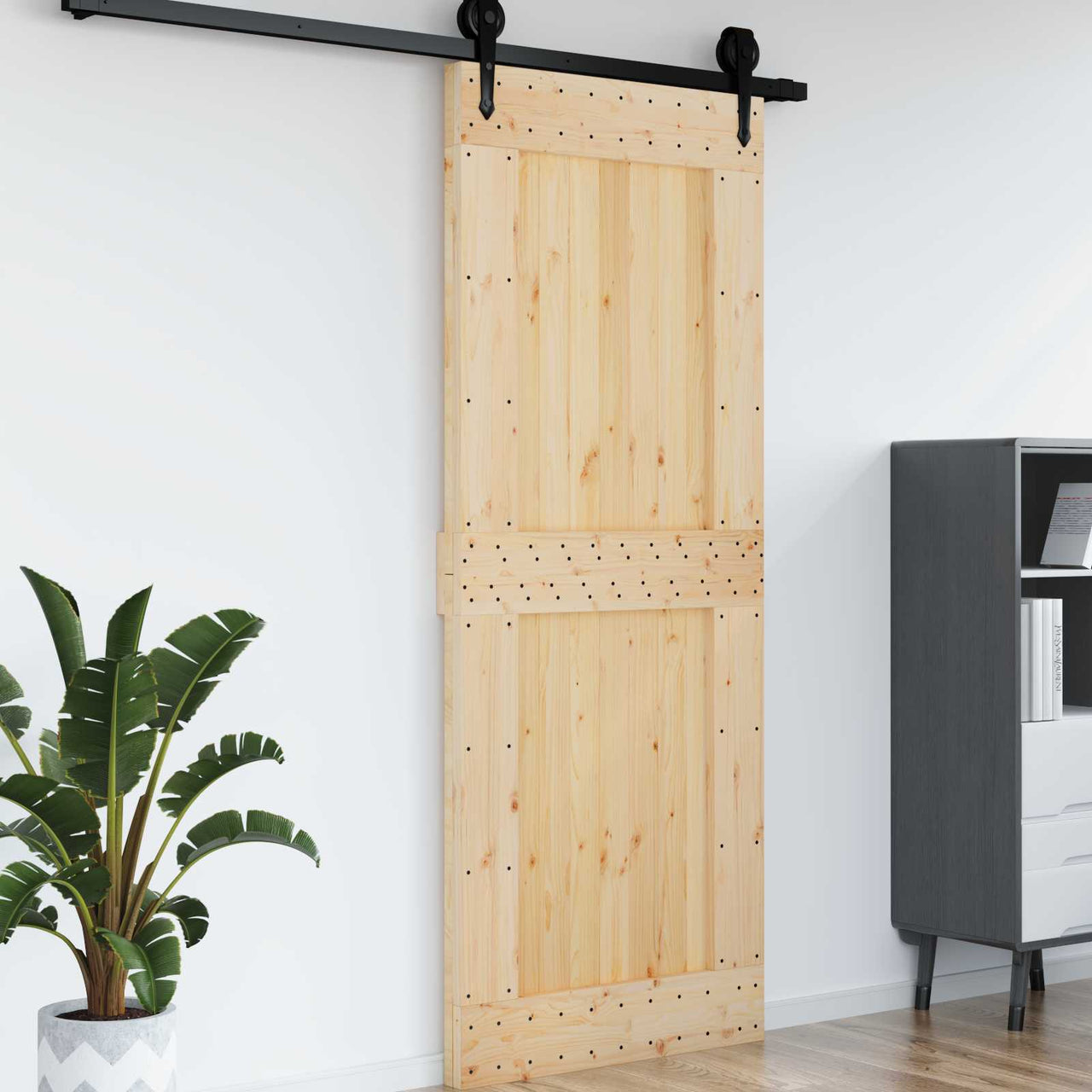 Porte NARVIK Naturel 90 x 210 cm Bois de Pin Massif 