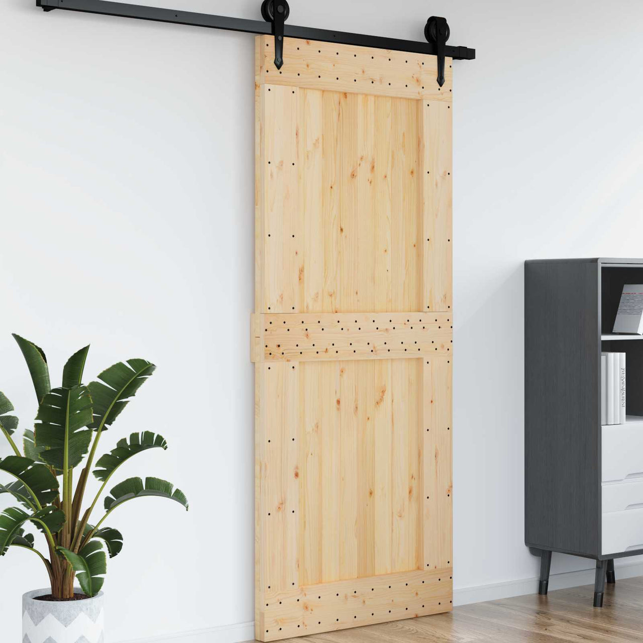 Porte NARVIK Naturelle 95 x 210 cm Bois de Pin Massif 