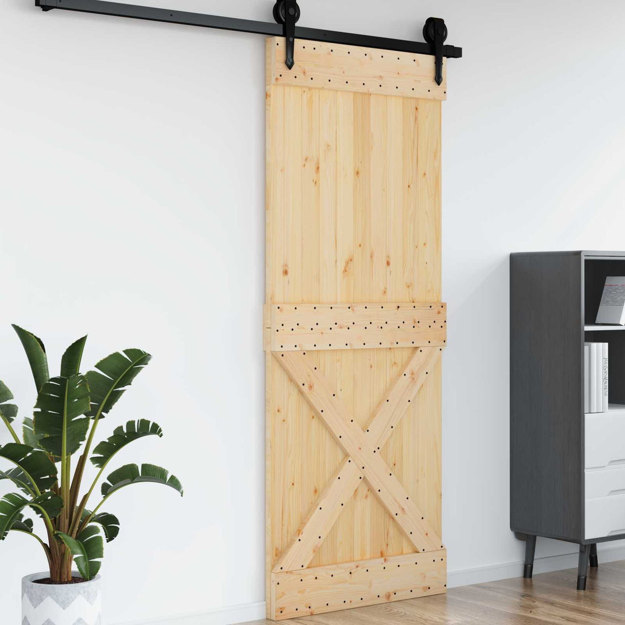 Porte NARVIK Naturelle 90 x 210 cm en bois de pin massif 