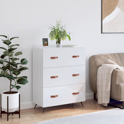 Commode en bois d'ingénierie blanc brillant 69,5x34x90 cm v4255 Vetonek