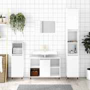 Meuble de salle de bain en bois d'ingénierie blanc brillant 80x33x60 cm v6333 Vetonek