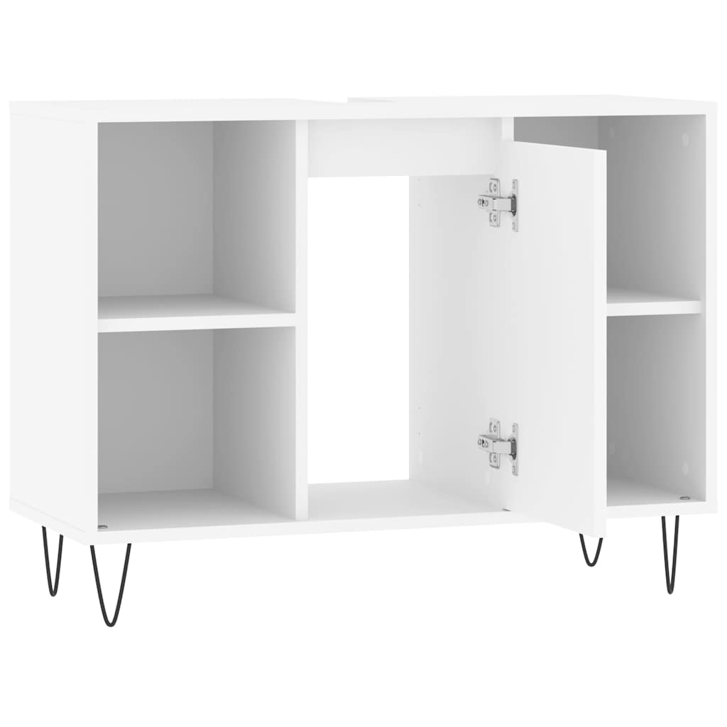 Meuble de salle de bain en dérivé du bois blanc Vetonek 80x33x60 cm