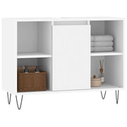Meuble de salle de bain en dérivé du bois blanc 80x33x60 cm v6395 - Vetonek