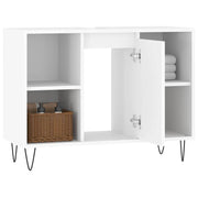 Meuble de salle de bain en dérivé du bois blanc 80x33x60 cm v6395 - Vetonek
