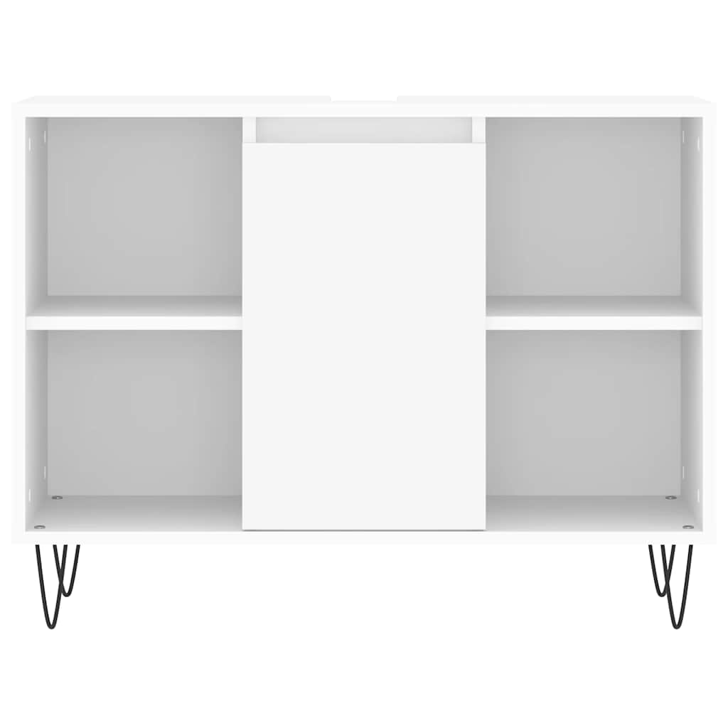 Meuble de salle de bain en dérivé du bois blanc 80x33x60 cm v6395 - Vetonek
