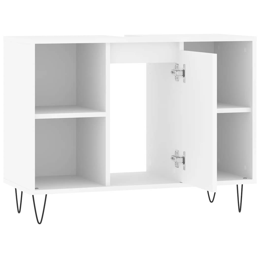 Meuble de salle de bain en dérivé du bois blanc 80x33x60 cm v6395 - Vetonek