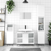 Meuble de salle de bain en dérivé du bois blanc 80x33x60 cm v6395 Vetonek