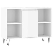 Meuble de salle de bain en dérivé du bois blanc brillant 80x33x60 cm v6418 - Vetonek