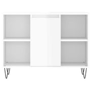 Meuble de salle de bain en dérivé du bois blanc brillant 80x33x60 cm v6418 - Vetonek