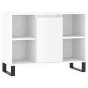 Meuble de salle de bain en dérivé du bois blanc brillant 80x33x60 cm v6494 - Vetonek