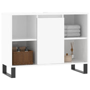 Meuble de salle de bain en dérivé du bois blanc brillant 80x33x60 cm v6494 - Vetonek
