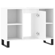 Meuble de salle de bain en dérivé du bois blanc brillant 80x33x60 cm v6494 - Vetonek