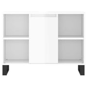 Meuble de salle de bain en dérivé du bois blanc brillant 80x33x60 cm v6494 - Vetonek