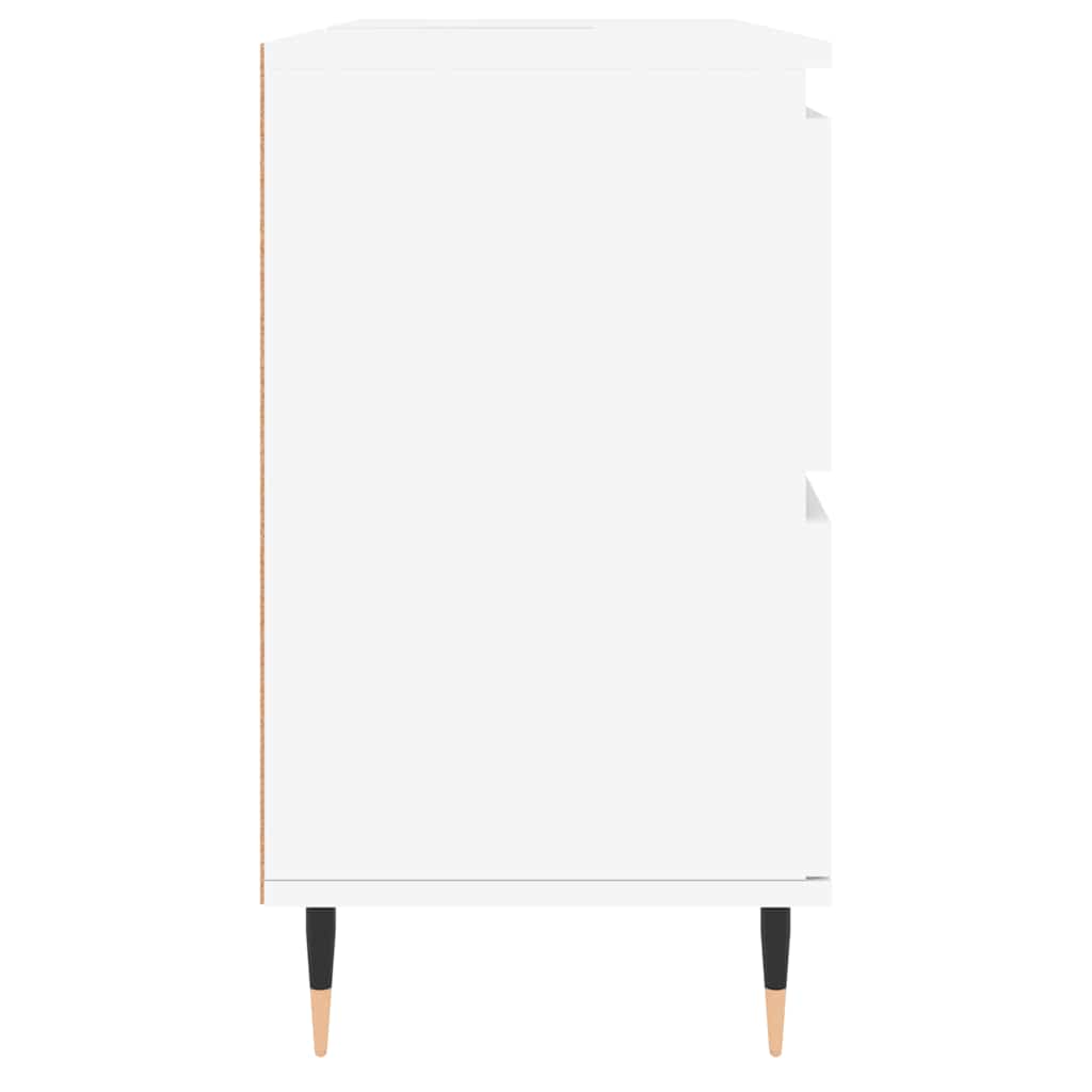 Meuble de salle de bain en dérivé du bois blanc 80x33x60 cm - Vetonek
