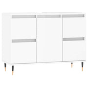 Meuble de salle de bain en dérivé du bois blanc brillant 80x33x60 cm v6579 - Vetonek