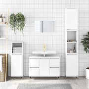 Meuble de salle de bain en bois d'ingénierie blanc brillant 80x33x60 cm v6579 Vetonek