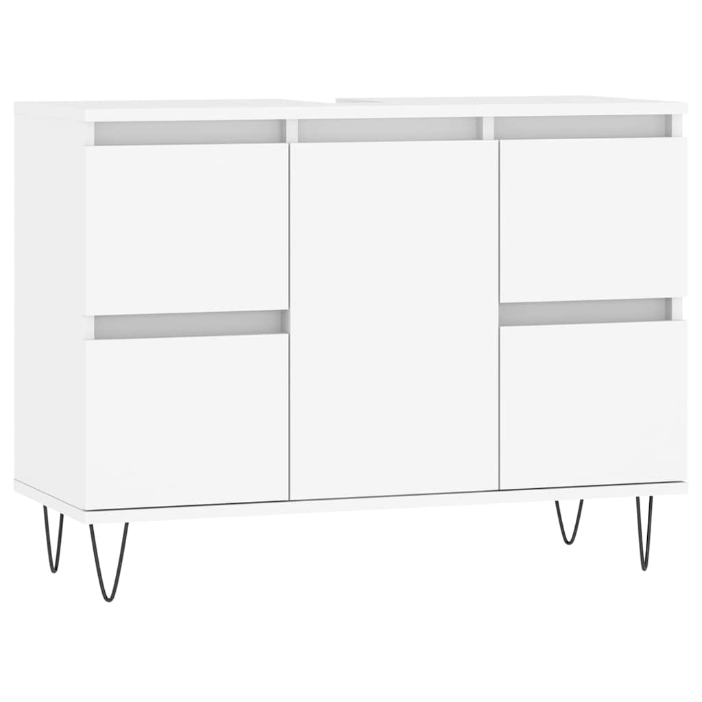 Meuble de salle de bain en dérivé du bois blanc Vetonek 80x33x60 cm
